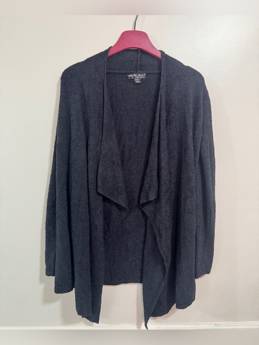 Barefoot Dreams Cozychic Lite Black Cardigan Cozy Soft Luxe Lounge Size S/M